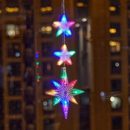 🎄❄️ DIY Christmas Snowflake Suction Cup LED Lights ✨ | Battery Operated, Warm & Multi-Colour, Window Suction Lights, Christmas Home & Party Decor
