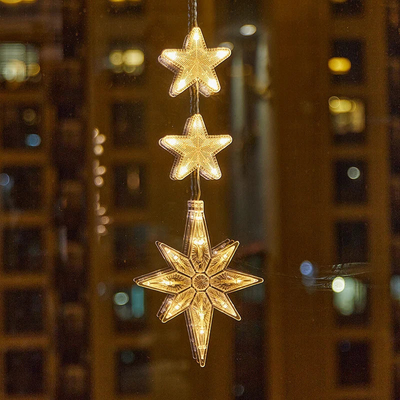 🎄❄️ DIY Christmas Snowflake Suction Cup LED Lights ✨ | Battery Operated, Warm & Multi-Colour, Window Suction Lights, Christmas Home & Party Decor
