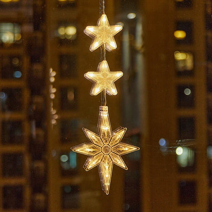 🎄❄️ DIY Christmas Snowflake Suction Cup LED Lights ✨ | Battery Operated, Warm & Multi-Colour, Window Suction Lights, Christmas Home & Party Decor