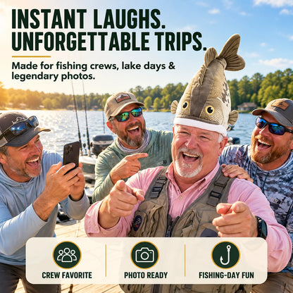🐟 Funny 3D Fish Hat — Funny Fishing Gift for Anglers, Lake Days & Parties
