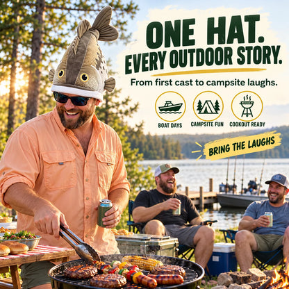 🐟 Funny 3D Fish Hat — Funny Fishing Gift for Anglers, Lake Days & Parties