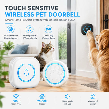 🐶wireless Touch Activated Pet Doorbell