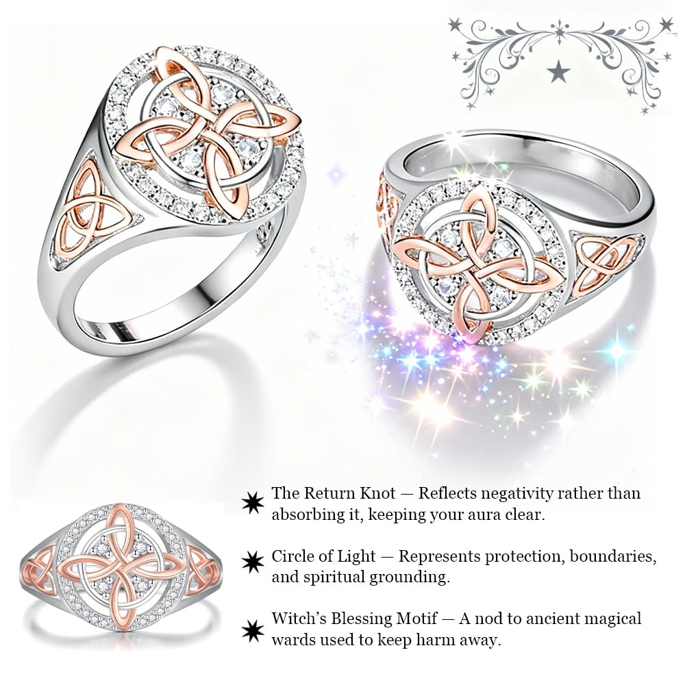 🔥🔮💍Handmade Alloy Witch's Return-Knot Protection Ring✨Protect Your Loved Ones