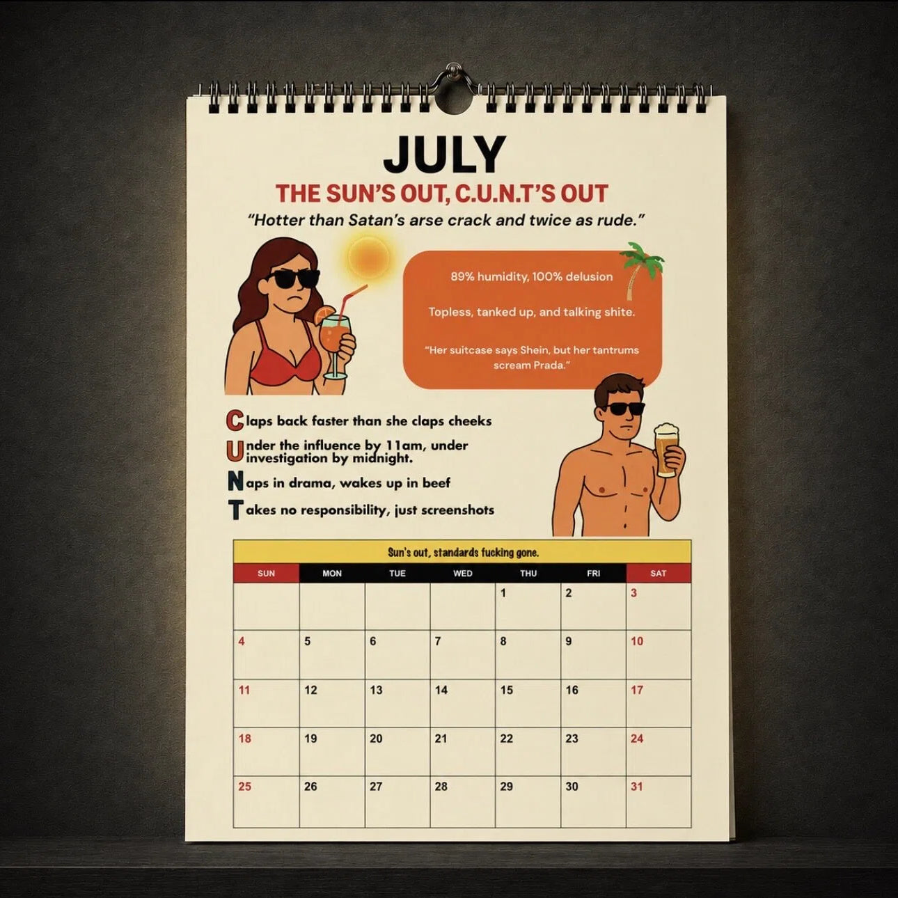 🔥The C.U.N.T. 2027 Wall Calendar – 12 Months of Pure Unfiltered Chaos