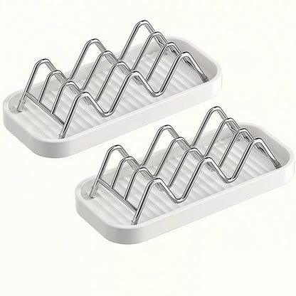 ✨Wavy stainless steel soap dish, suitable for holding soap and sponges💧