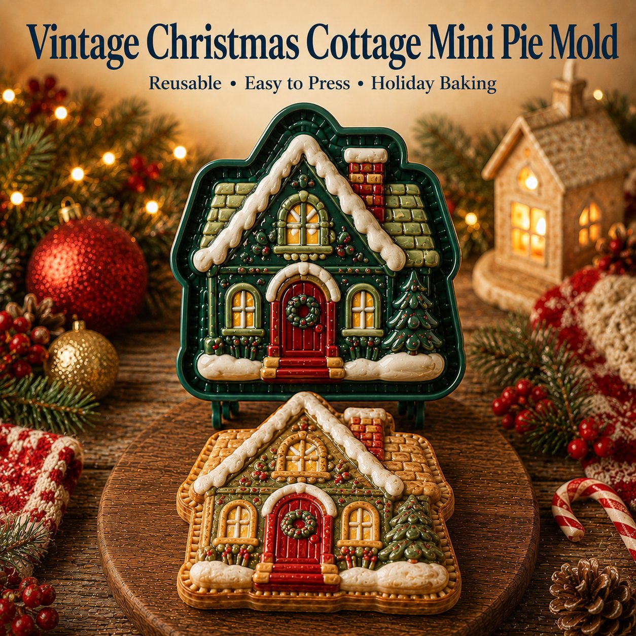 🎄16-Design Christmas Mini Pie Mold Collection | Reusable Embossed Molds for Shaping Detailed Santa, Snowman, Reindeer, Tree & Holiday Pies 🥧✨