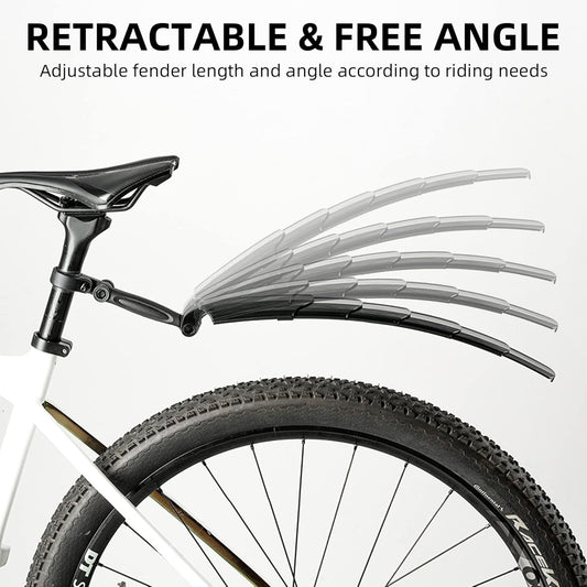 🚲Retractable Bike Mudguards - Adjustable Fender Set for MTB & Road Bikes - Instant Mud & Splash Protection
