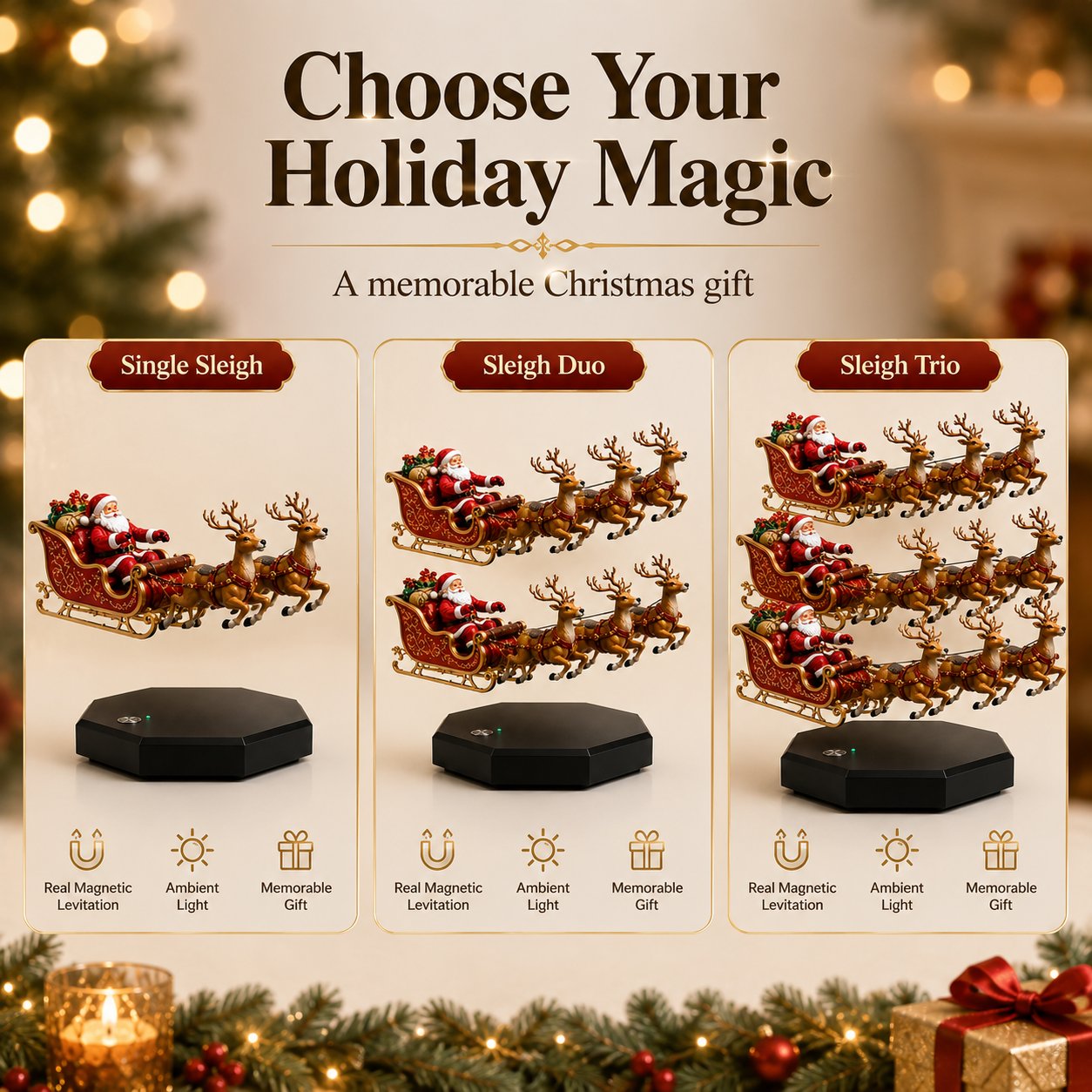 🎅✨ Santa Floats! — Magnetic Levitation Flying Sleigh