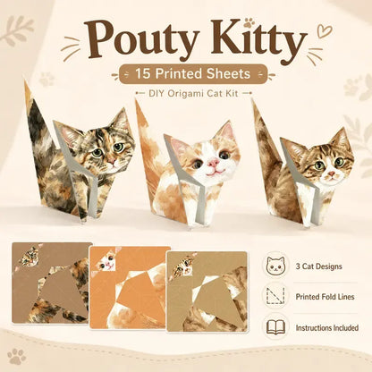 🐱 Kitty World 3D Cat Origami Kit – 15PCS / 60PCS Fold-Your-Own Cat Collection