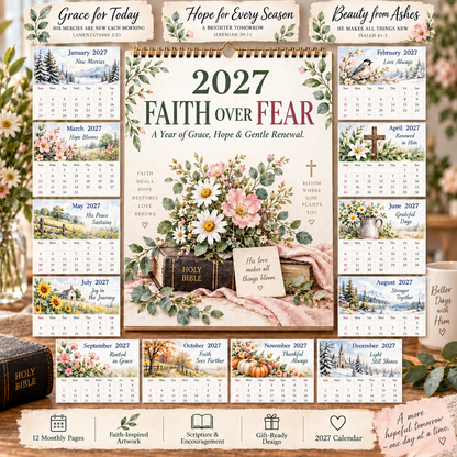🌿2027 Faith Over Fear Desk Calendar✨