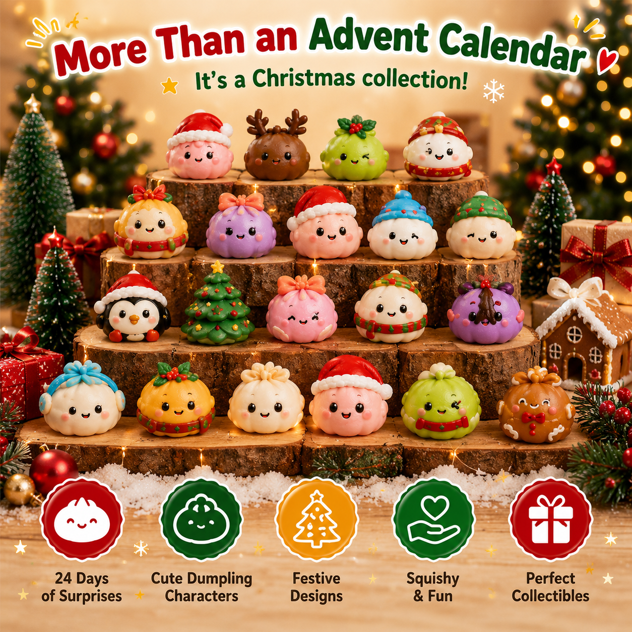 🎄 24 Days of Mystery Dumpling Surprises Advent Calendar