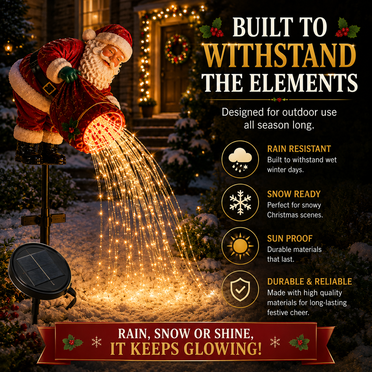 ✨48% OFF  Santa’s Magic Pour – Flowing LED Christmas Garden Light