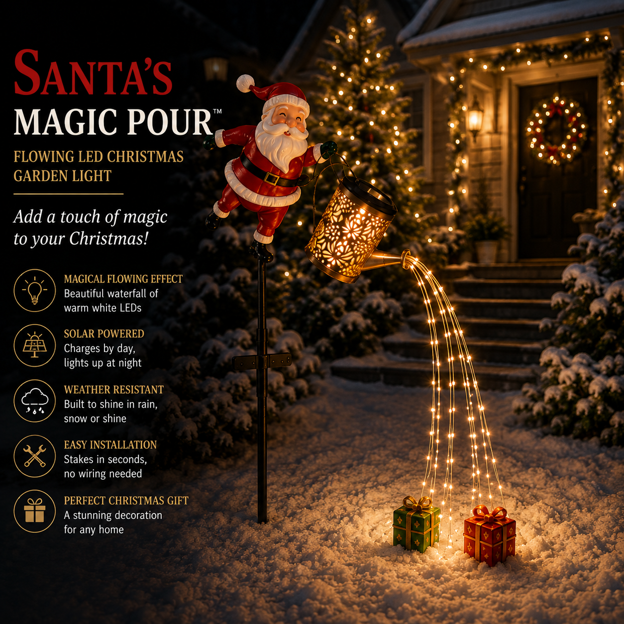 🎁48% OFF🎁🎅 Santa’s Magic Pour – Flowing LED Christmas Garden Light