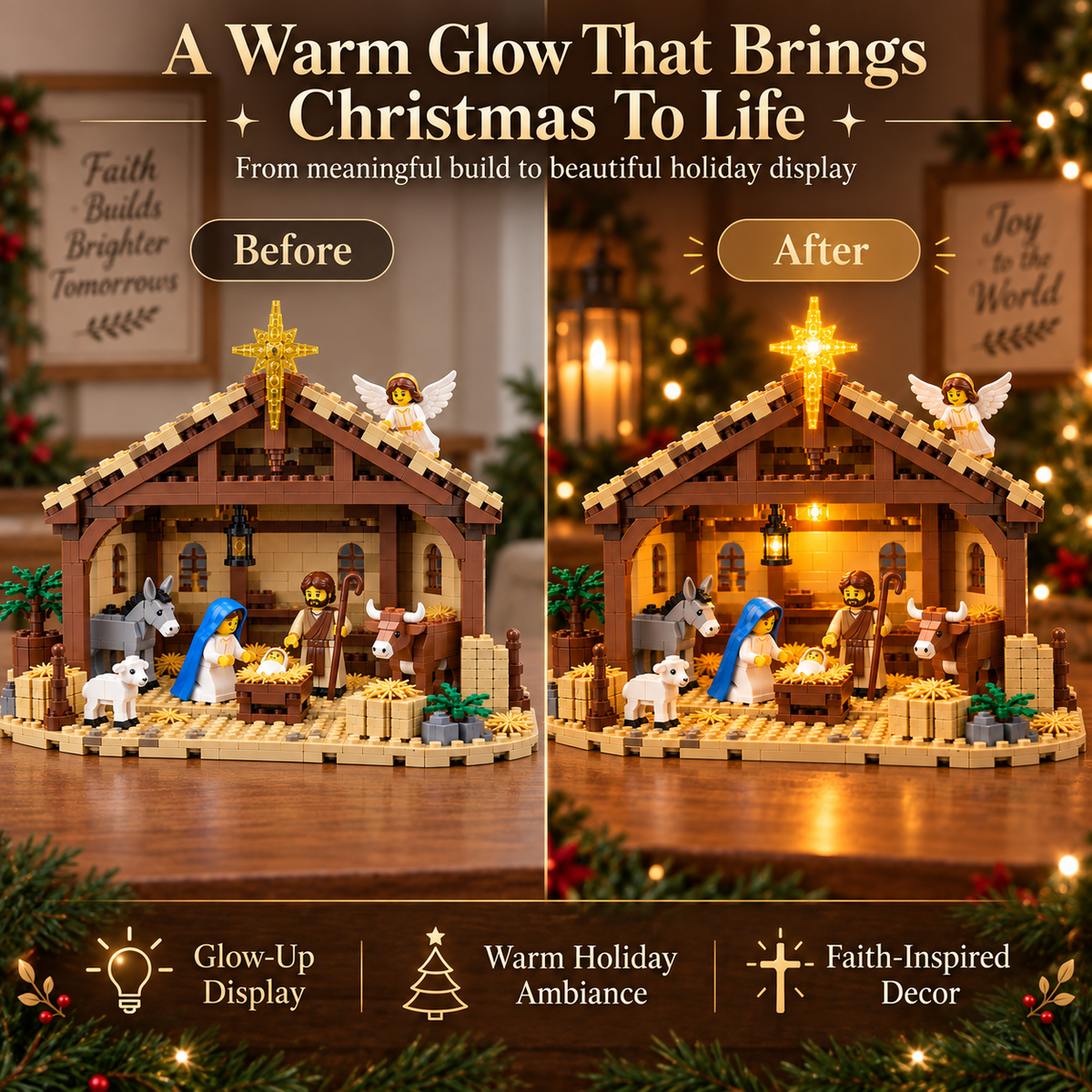 🧱🔥 Last Day48% OFF🌟 Build The Christmas Story – Nativity Scene Building Block Set