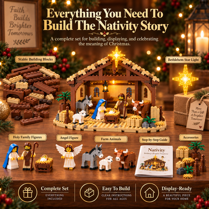 🧱🔥 Last Day48% OFF🌟 Build The Christmas Story – Nativity Scene Building Block Set