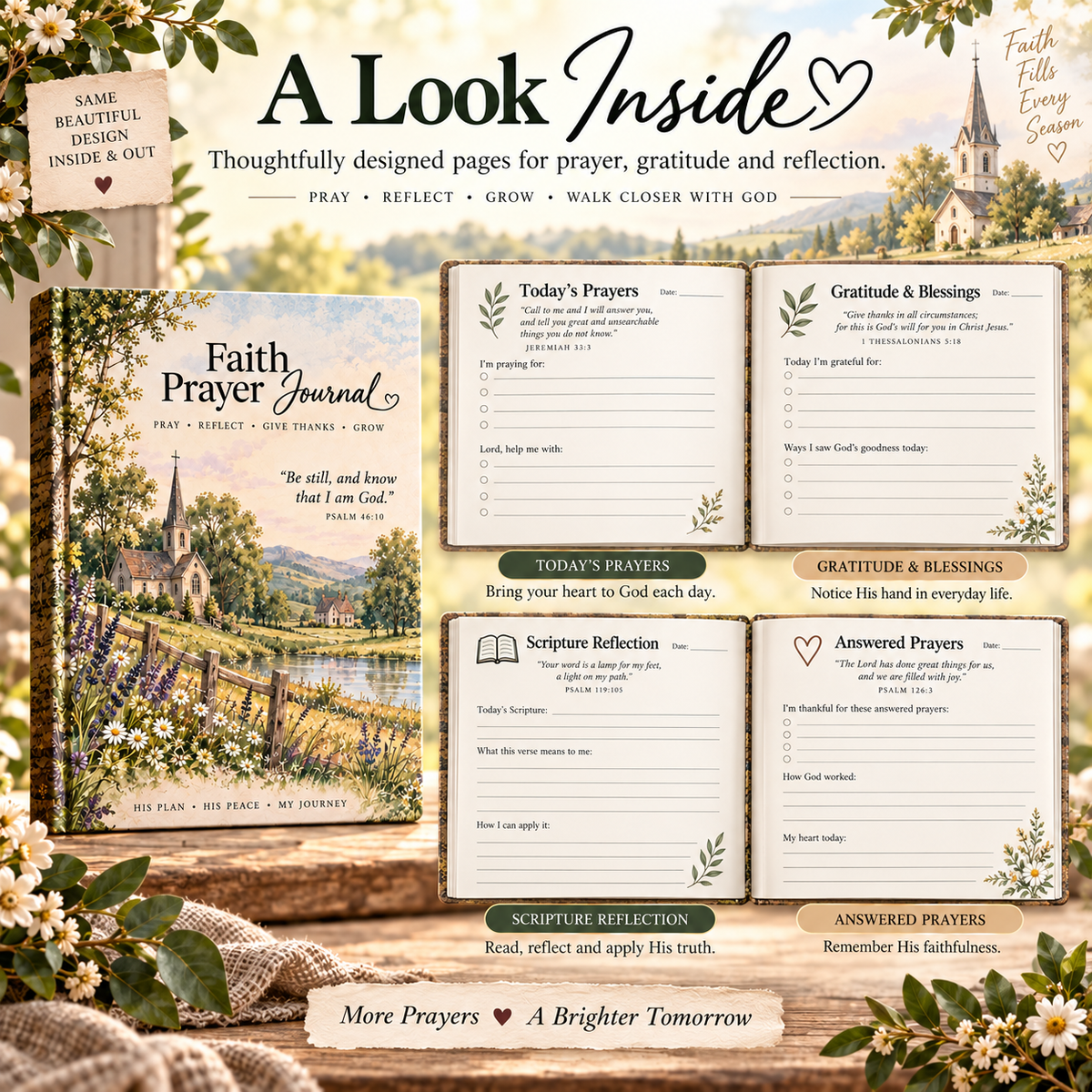 ✝️Faith Prayer Journal – Guided Christian Prayer, Gratitude & Scripture Reflection Journal – Meaningful Gift for Family, Friends & Church Community