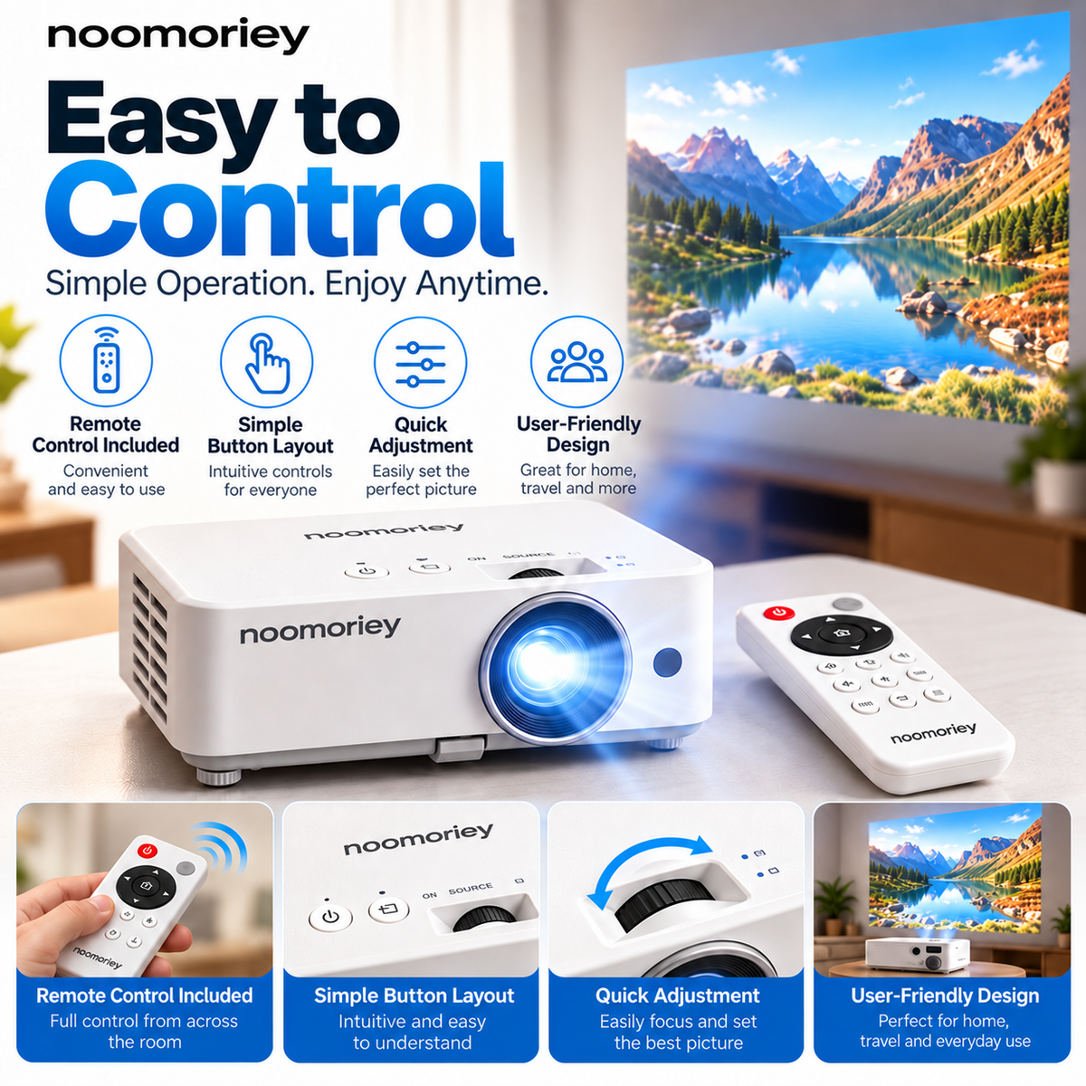 🎬 Portable Mini Projector 📽️ – 100' Big Screen, HDMI & USB, Remote Control Included