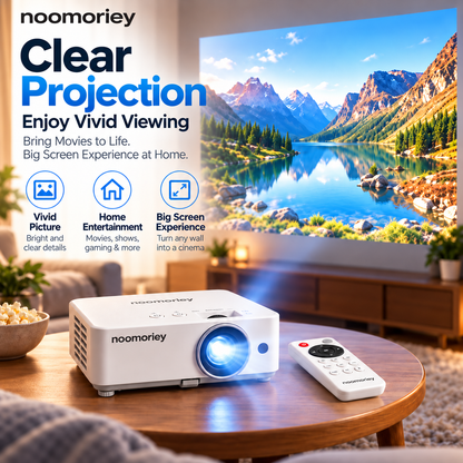 🎬 Portable Mini Projector 📽️ – 100' Big Screen, HDMI & USB, Remote Control Included