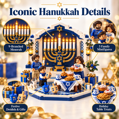 🕎✨ Last Day 48% OFF ⏰ Hanukkah Family Light Building Block Display Set