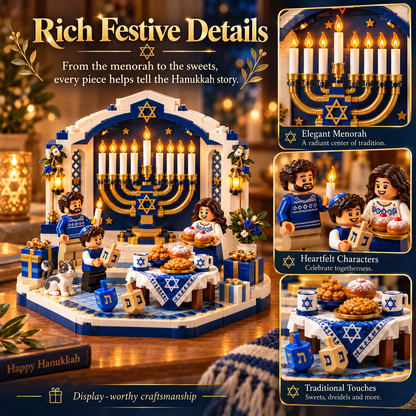 🕎✨ Last Day 48% OFF ⏰ Hanukkah Family Light Building Block Display Set