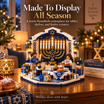 🕎✨ Last Day 48% OFF ⏰ Hanukkah Family Light Building Block Display Set