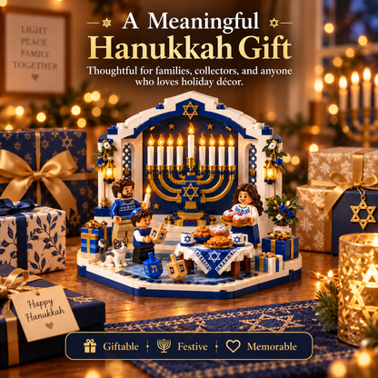 🕎✨ Last Day 48% OFF ⏰ Hanukkah Family Light Building Block Display Set