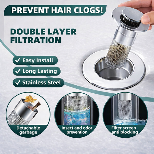 🔥Last Day Promotion 45% OFF🏆Pop Up Sink Drain Strainer----🛀Removes odors and prevents blockages