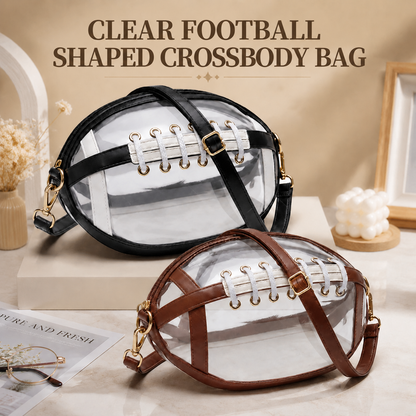 Transparent football-shaped crossbody bag