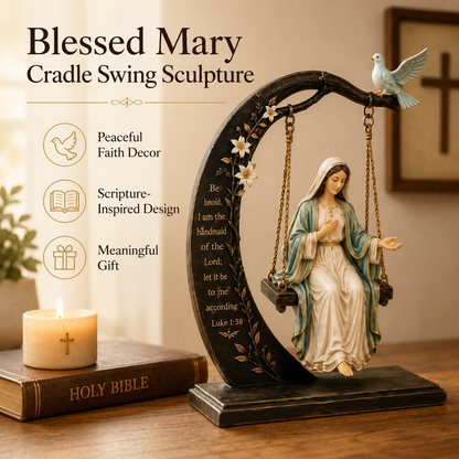 Faith-Inspired Swing Sculpture ✝️🕊️ – Christian Religious Figure Home Decor & Meaningful Gift 🎁