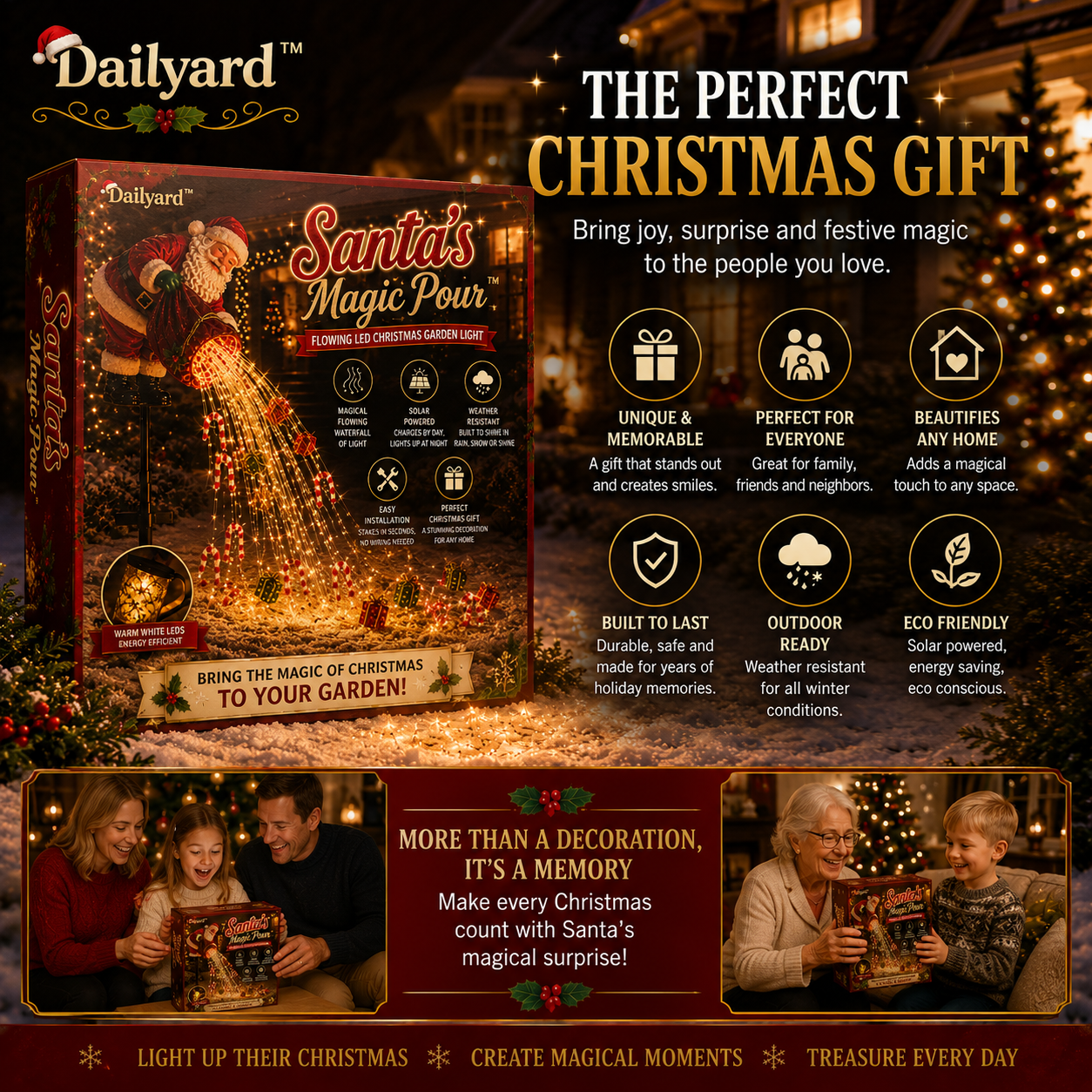 ✨48% OFF  Santa’s Magic Pour – Flowing LED Christmas Garden Light