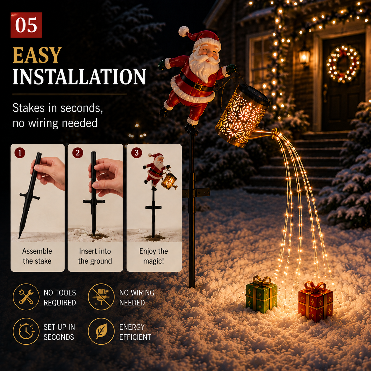 🎁48% OFF🎁🎅 Santa’s Magic Pour – Flowing LED Christmas Garden Light