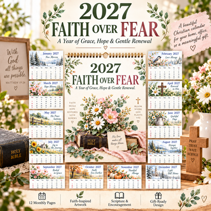 🌿2027 Faith Over Fear Desk Calendar✨