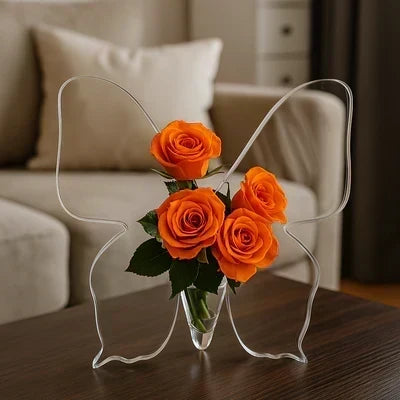 ⏳ Last Day 49% OFF🔥Transparent Butterfly-Inspired Decorative Vase