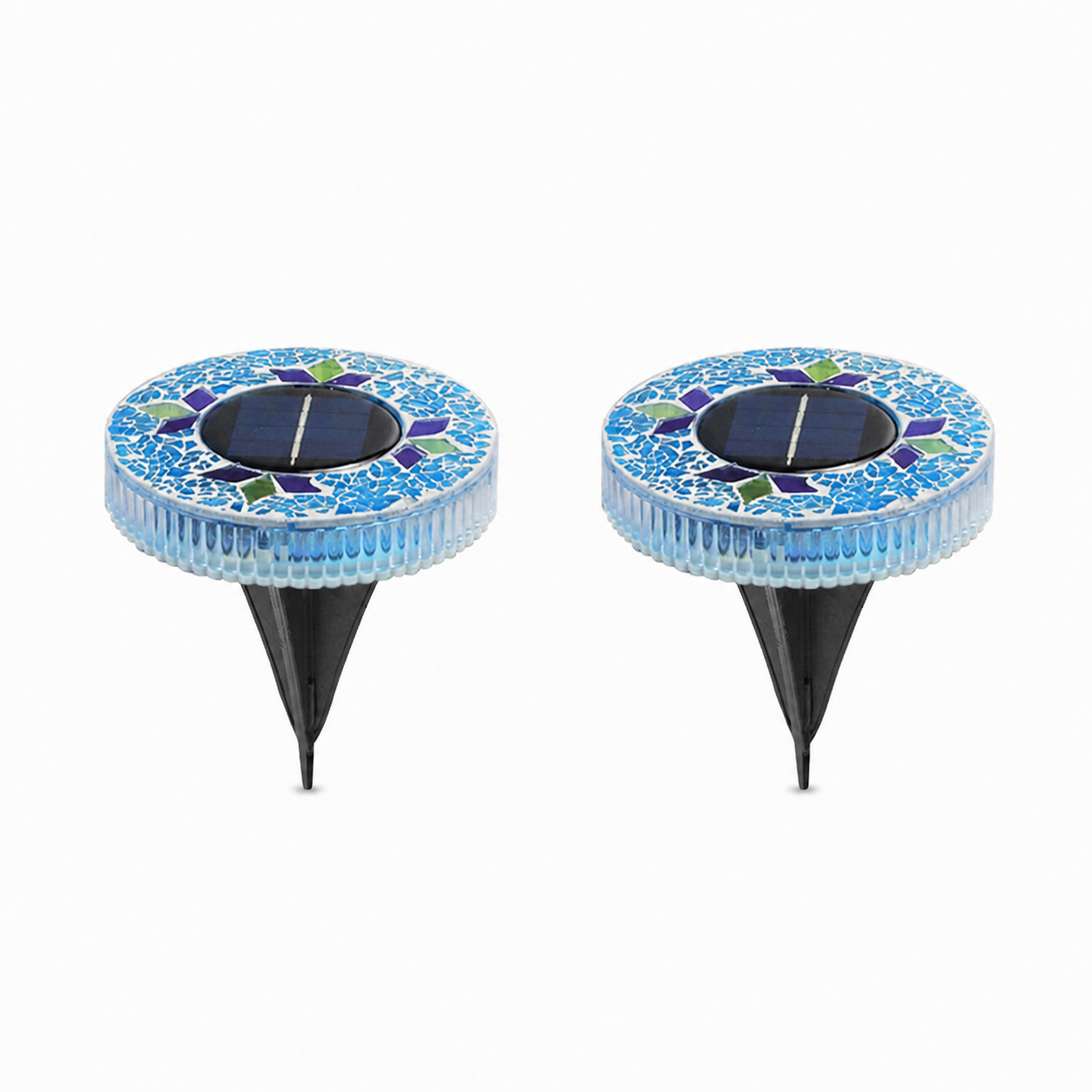 🛋️Solar Mosaic Disk Lights – Waterproof LED Pathway Lights with Auto On/Off