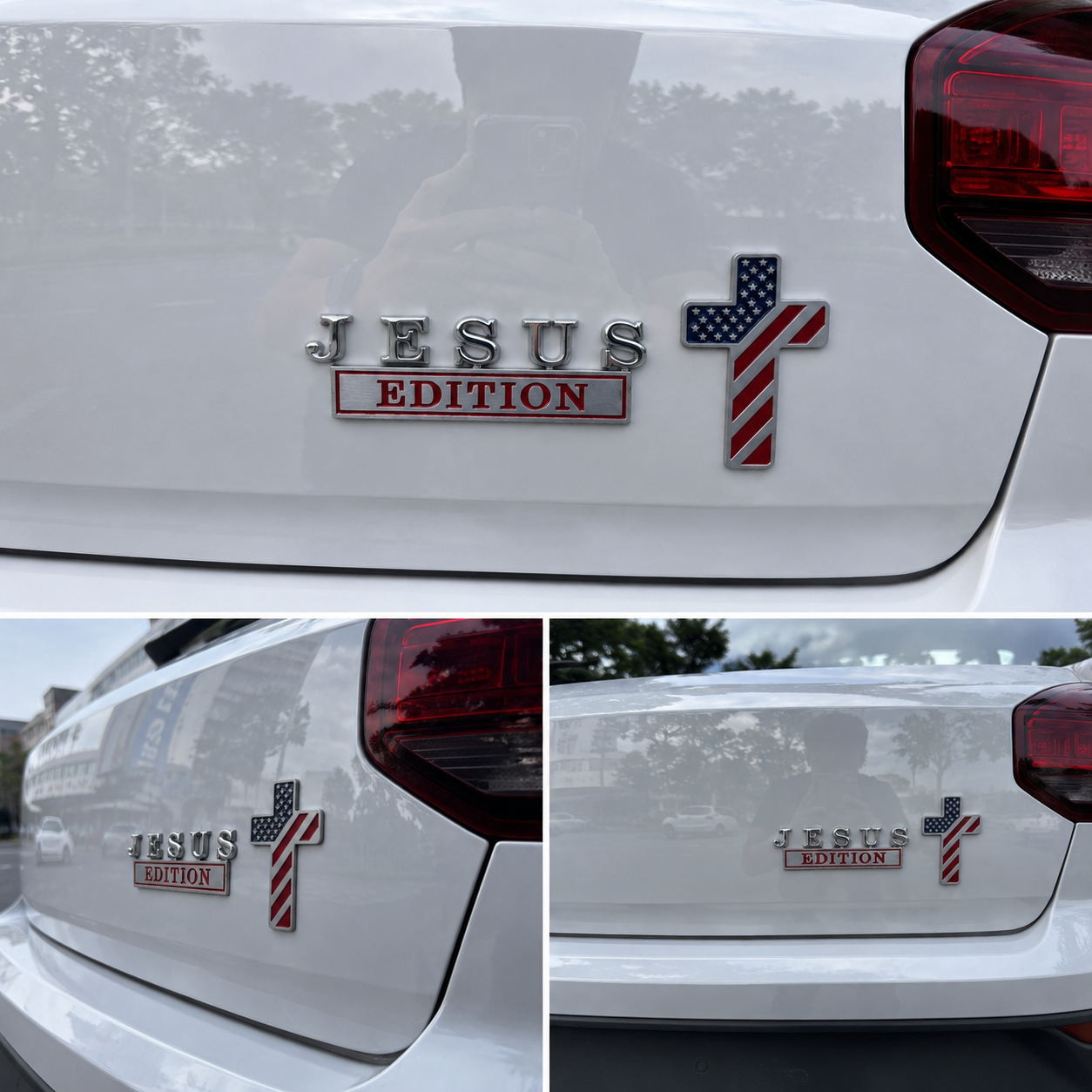 ✝️Blessed Jesus Edition Cross Car Emblem Metal Badge