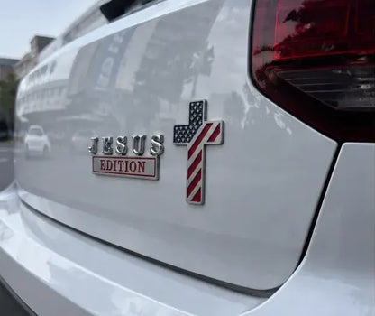 ✝️Blessed Jesus Edition Cross Car Emblem Metal Badge