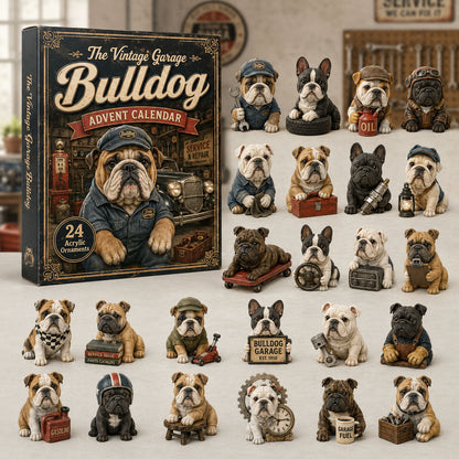 🐶The Vintage Garage Bulldog Advent Calendar 2026 - 24-Day Festive Countdown