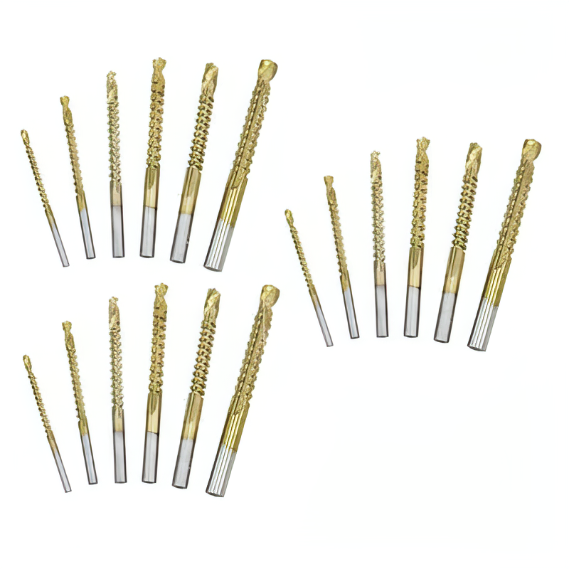 6Pcs Titanium Coated Carbon Steel Drill Bit Kit