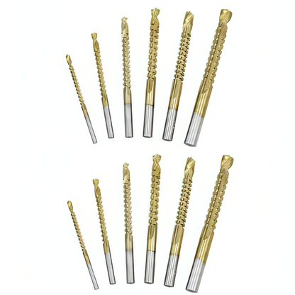 6Pcs Titanium Coated Carbon Steel Drill Bit Kit