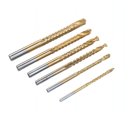 6Pcs Titanium Coated Carbon Steel Drill Bit Kit