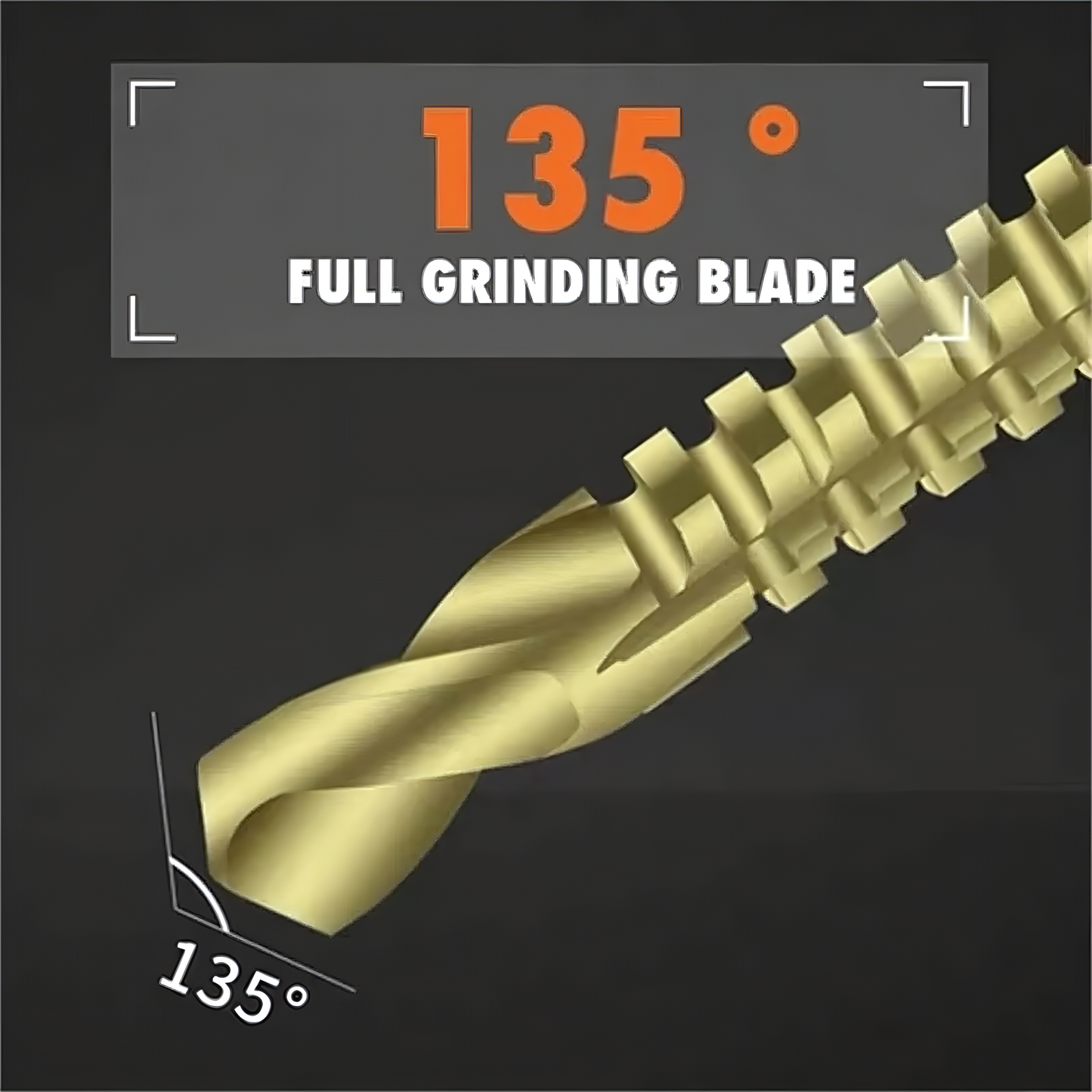 6Pcs Titanium Coated Carbon Steel Drill Bit Kit