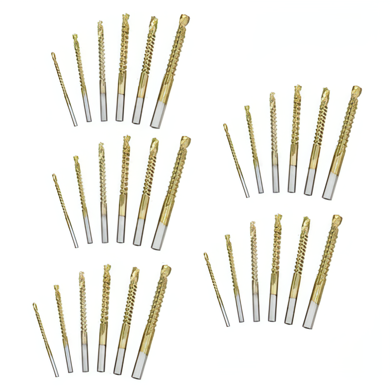6Pcs Titanium Coated Carbon Steel Drill Bit Kit