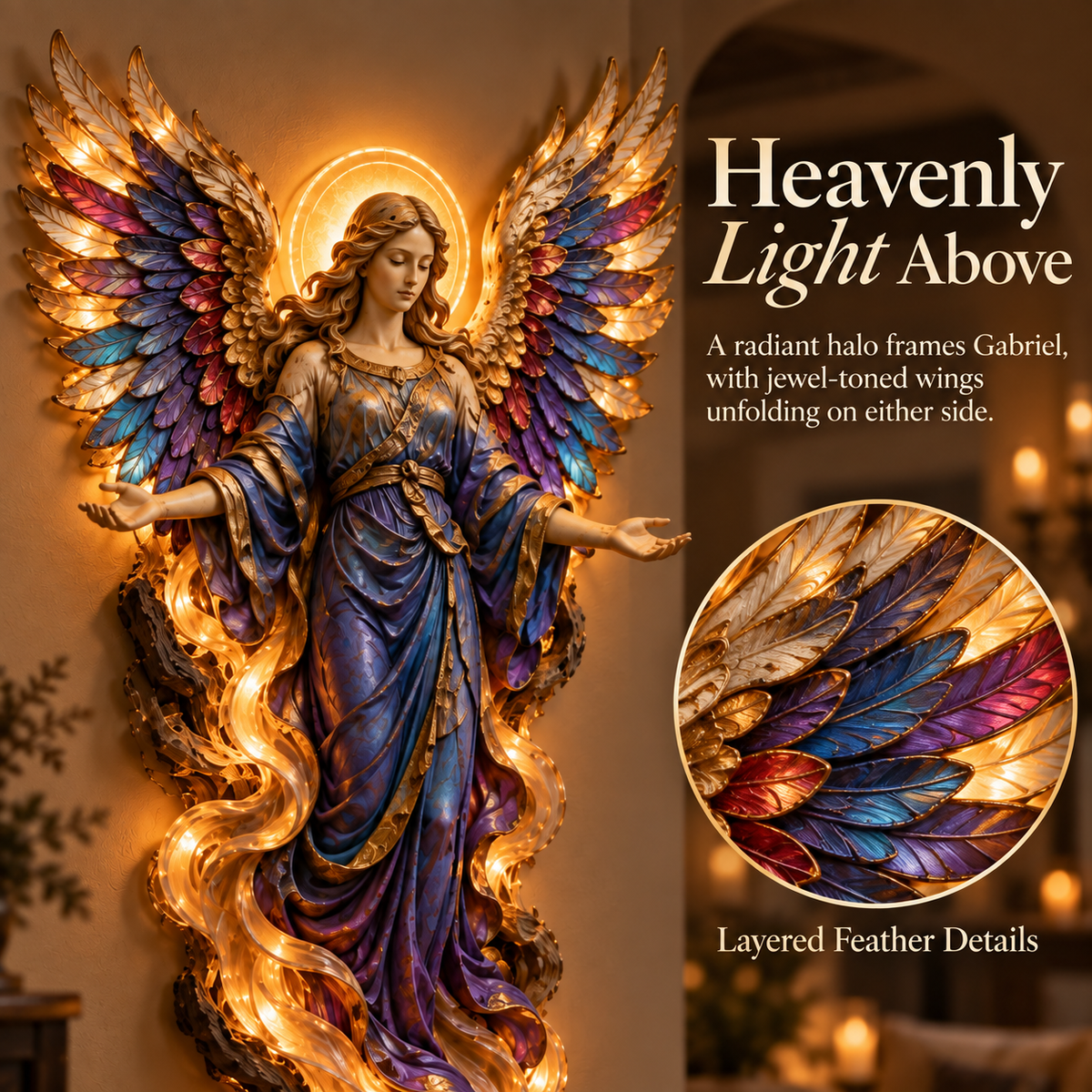 ✝️ ✨ Heavenly Radiance™ Lighted Angel Wall Sculpture