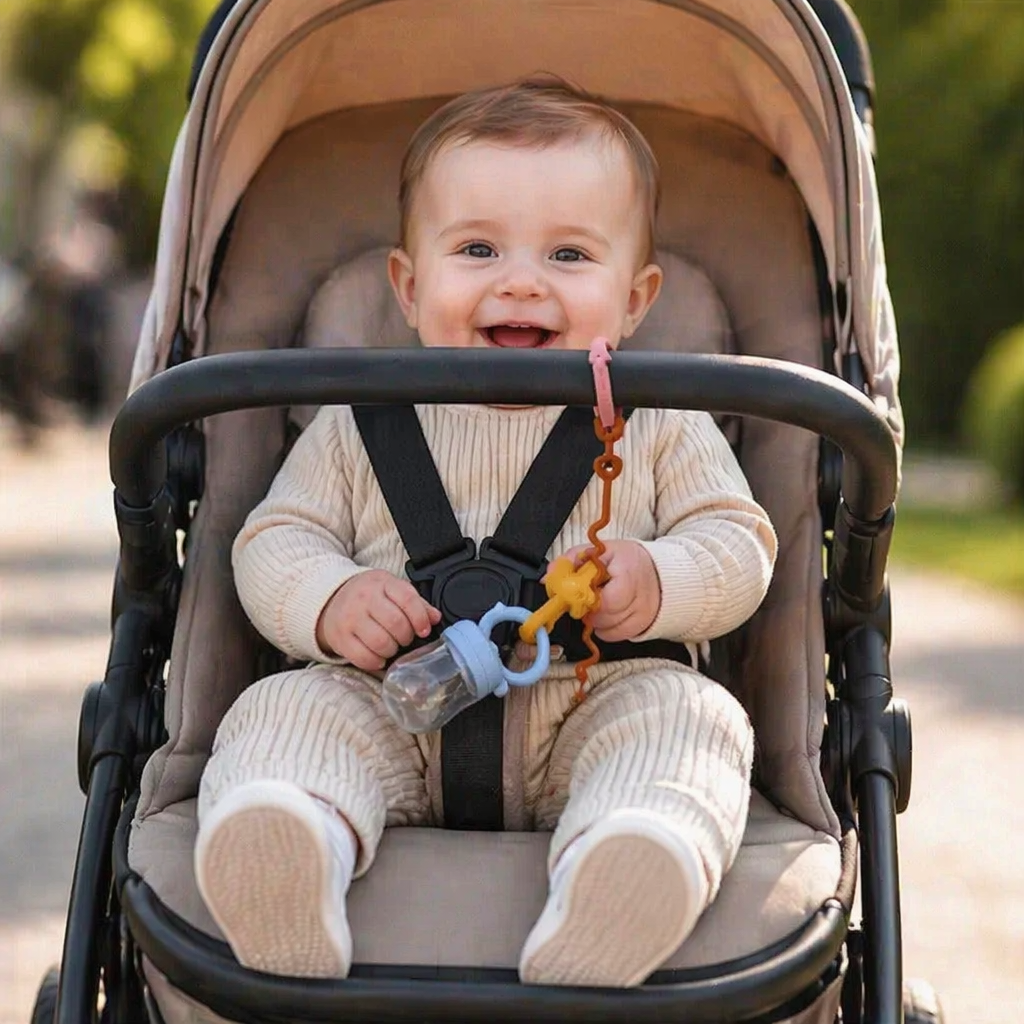 👶Silicone Baby Clip with Anti-Loss Protection – for Pacifiers & Toys