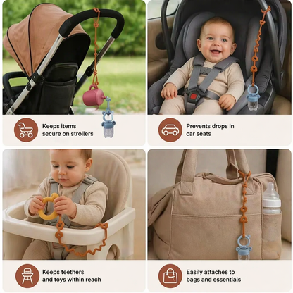 👶Silicone Baby Clip with Anti-Loss Protection – for Pacifiers & Toys