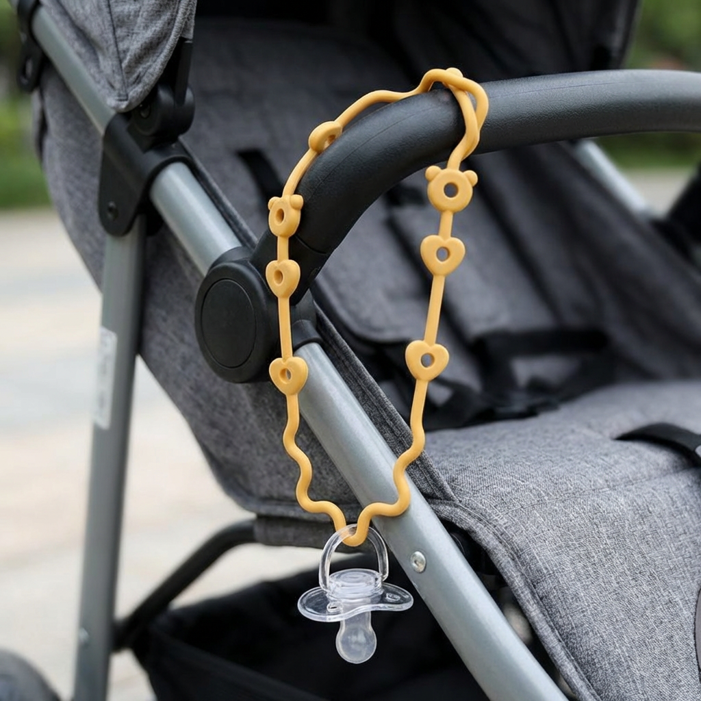 👶Silicone Baby Clip with Anti-Loss Protection – for Pacifiers & Toys