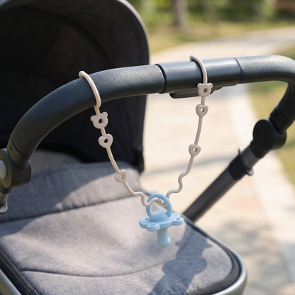 👶Silicone Baby Clip with Anti-Loss Protection – for Pacifiers & Toys