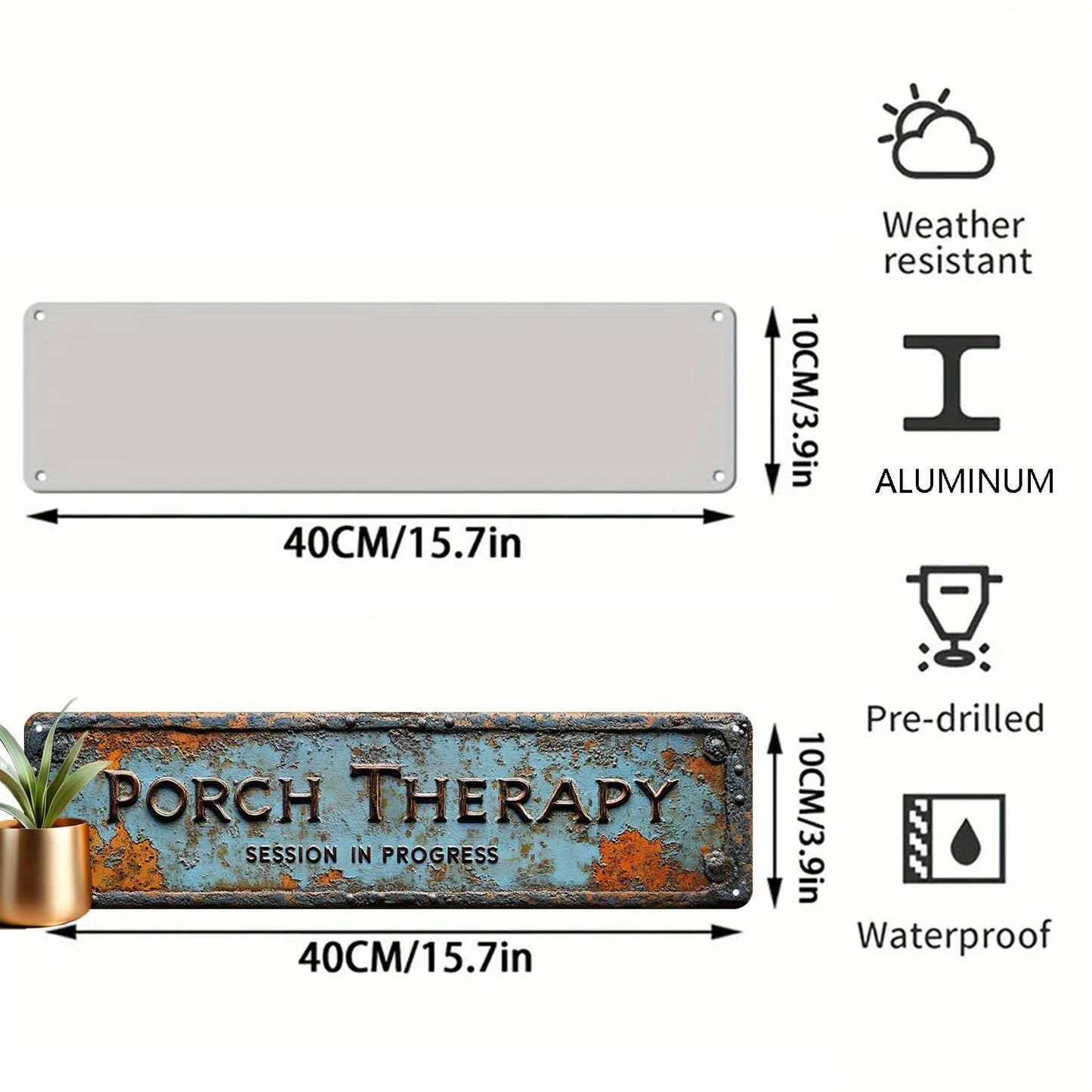 🏝️Country-style "Porch Healing" Metal Sign