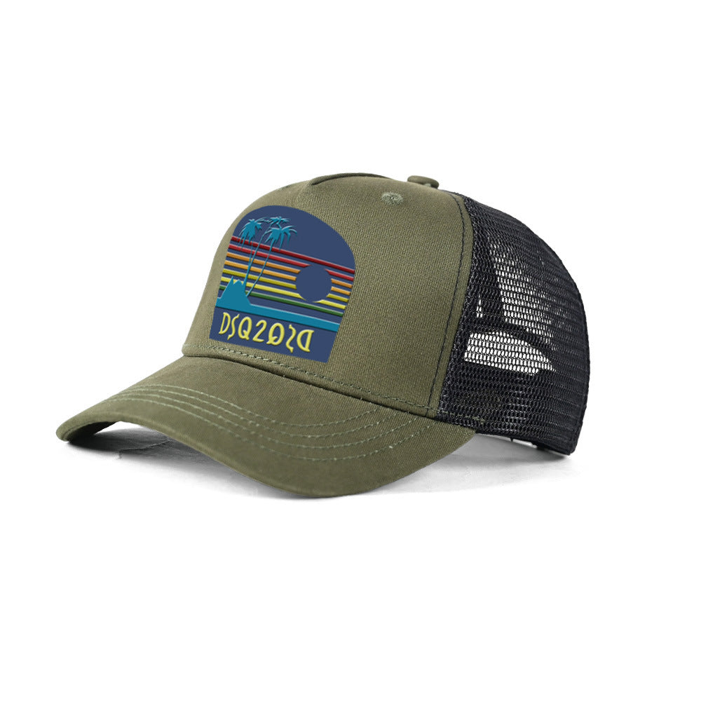 ☀️Vintage Sunset Mesh Trucker Hat – Breathable Adjustable Snapback Cap