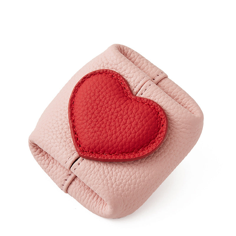 ❤️ 40% Off👛Top-Grain Leather Mini Wallet with a Hint of Heart💝